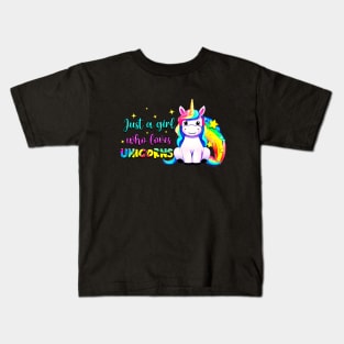 Just A Girl Who Loves Unicorns Kids T-Shirt